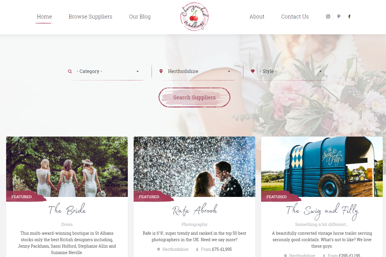 Cherrypicked Weddings Search
