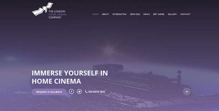 London Home Cinema Website showing good use of Video