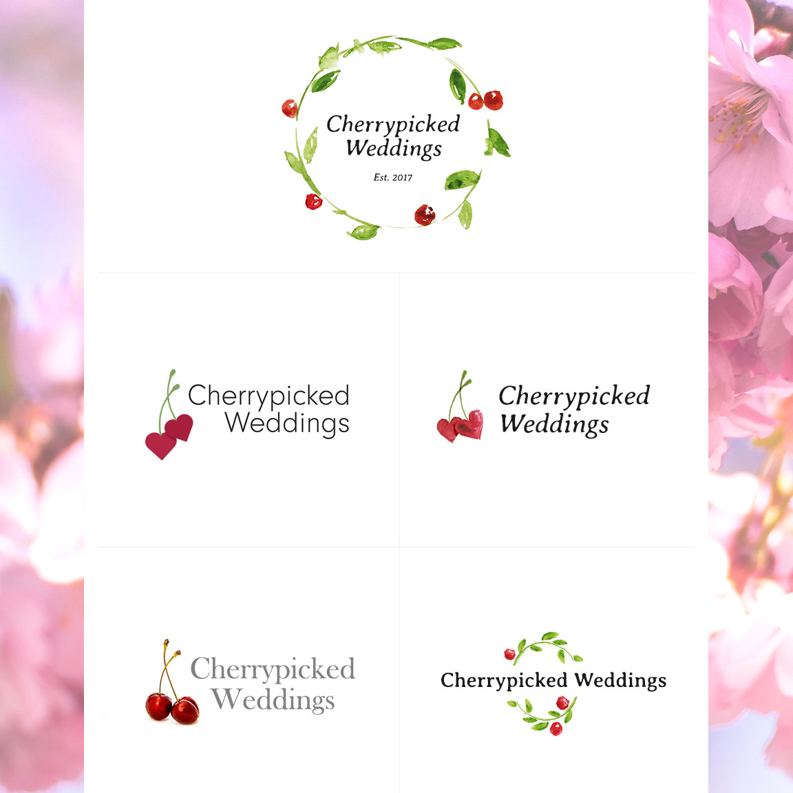 Cherrypicked Weddings Logo Concepts