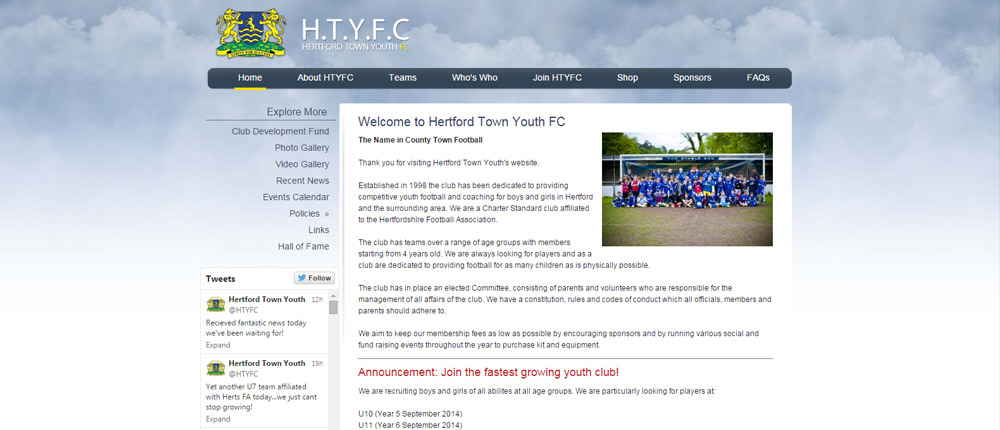 hertford town fc home page  screenshot hertford town fc home page  screenshot