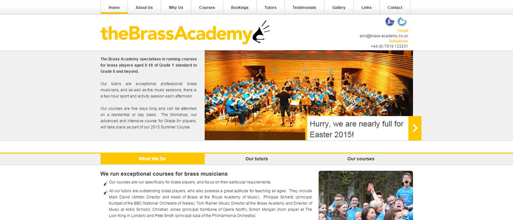 brass academy home page  screenshot brass academy home page  screenshot