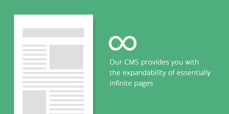 Our content management system allows for essentially infinite pages to be added to a website
